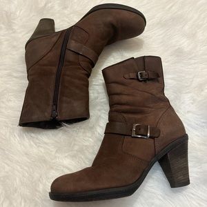 La CANADNIENNE Dark Brown Suede Leather Mid-Calf Boots 9.5